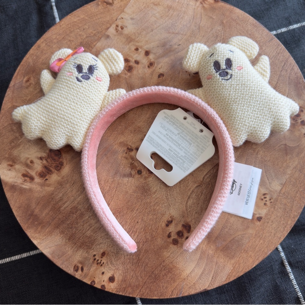 Ghost Ears Disney Headband - Pink and Cream